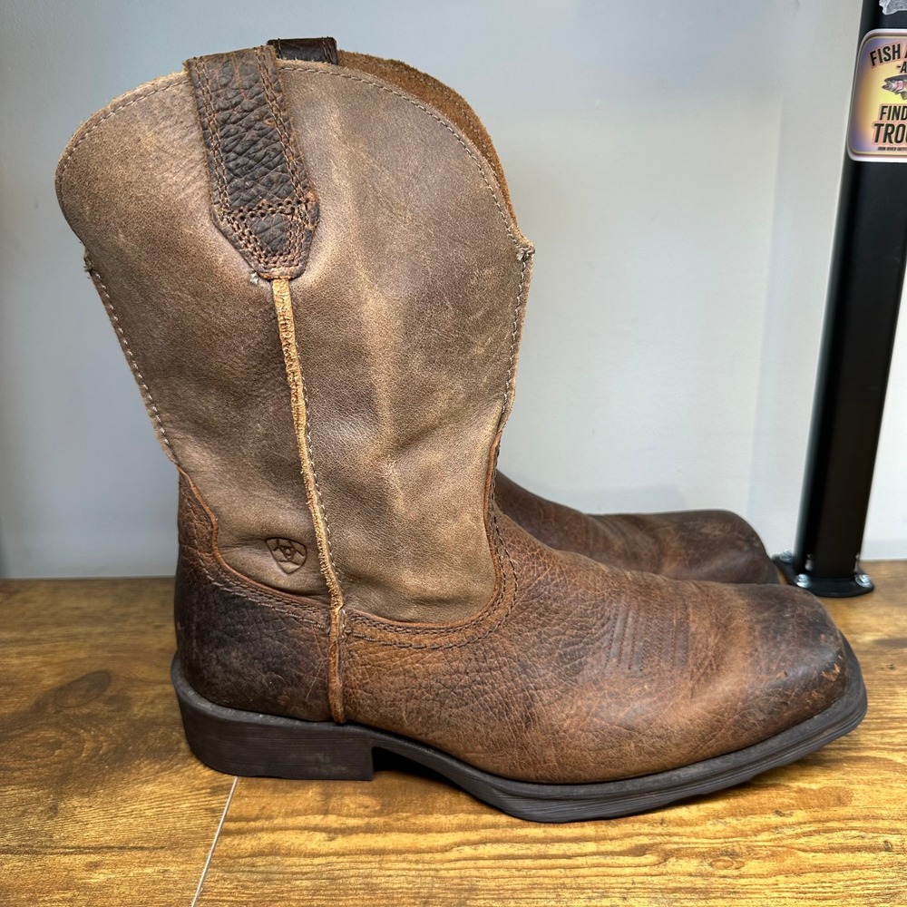 Ariat Rambler Mens Brown Worn Leather Western Cowboy Boots 10002317 Size 10.5 D
